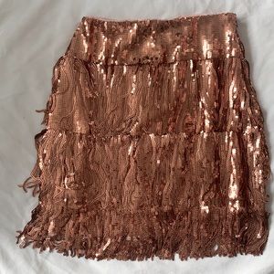 Maeve by Anthropologie Fringed Sequin Skirt